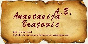 Anastasija Brajović vizit kartica